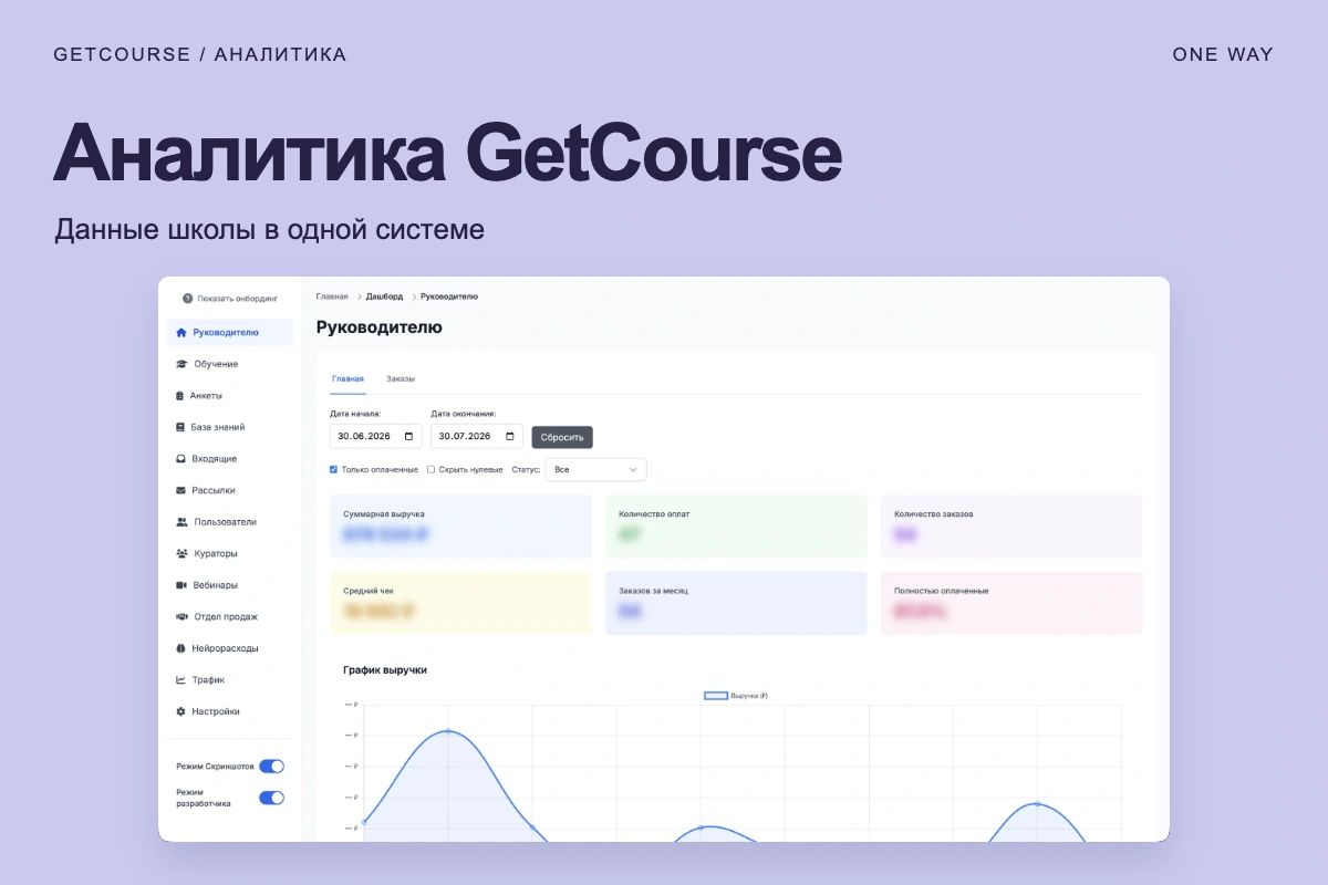 Аналитика поверх GetCourse
